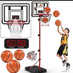 Adjustable basket ball hoop-height 148-179 electronic scoring and lights